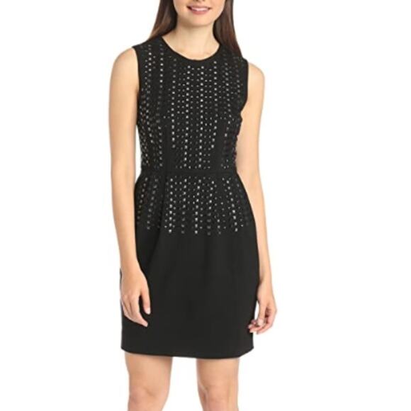 Nanette Lepore Dresses & Skirts - Nanette Lepore - Black Sleeveless Studded Mini Shift Dress - Women's Size 8